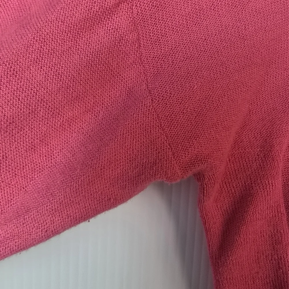 Vineyard Vines Sweater Womens Long Sleeve Scoop Neck Cotton Hot Pink Size L